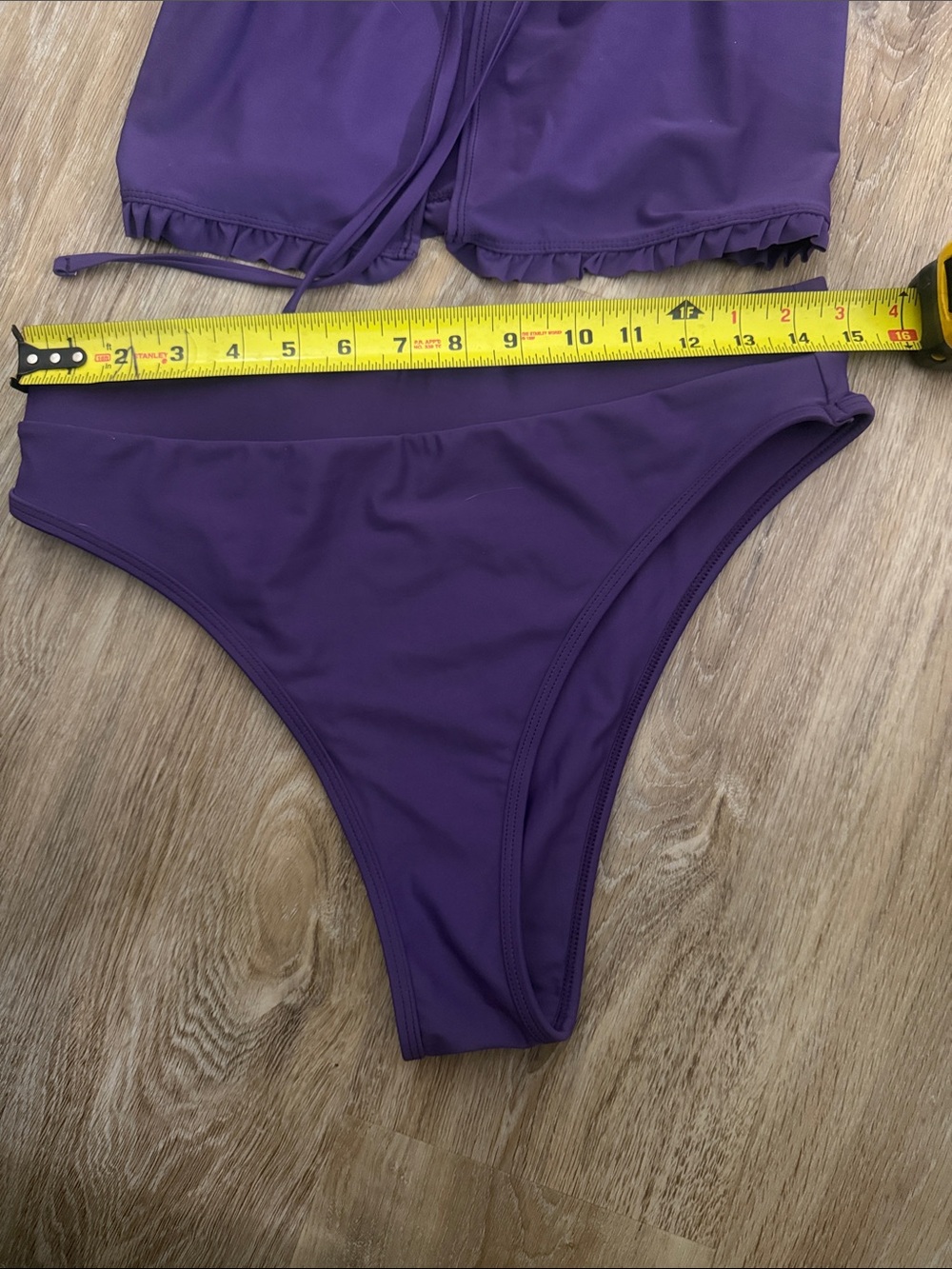 Purple Ruffle Tankini Bikini Set - XL - Picture 4 of 10